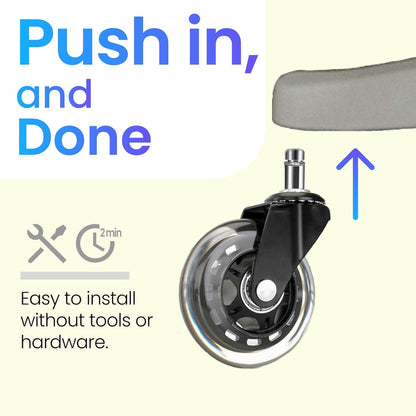 Smooth-rolling casters suitable for laminate floors [Set of 5]