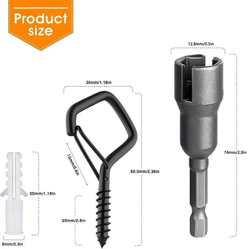 Hook Clip - Screw Hook with Clip [20 Pieces]