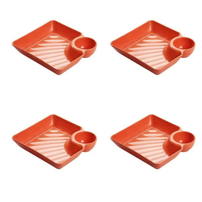 Dip Plate - Plate with Separate Sauce Compartment for Clean Eating