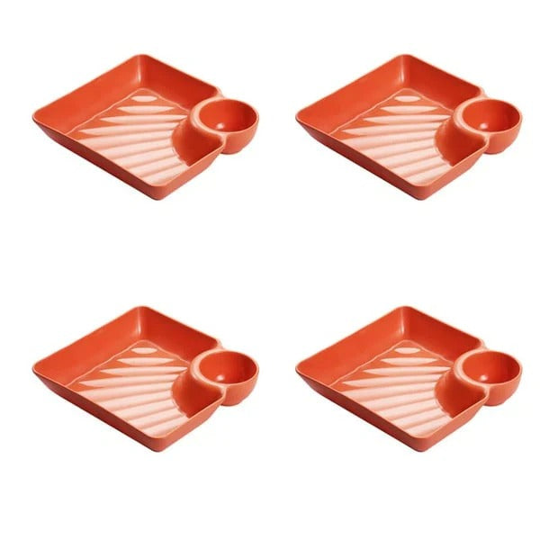 Dip Plate - Plate with Separate Sauce Compartment for Clean Eating