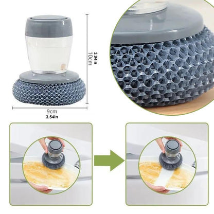 Horuvera - Kitchen Dish Brush with Soap Dispenser – Antibacterial and Mold Resistant