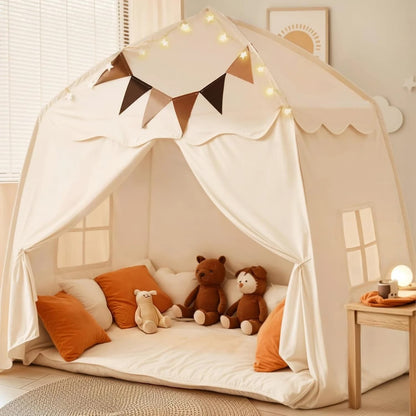 Kids Play Tent - Play Tent with Star Lights and Flags