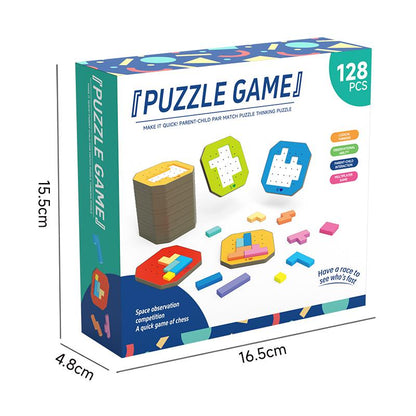 Shape Puzzles - Logic Puzzle Game with 108 Colorful Pieces and 20 Challenge Cards