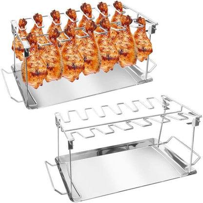 Grill Rack - Collapsible Grill Stand for Chicken Legs