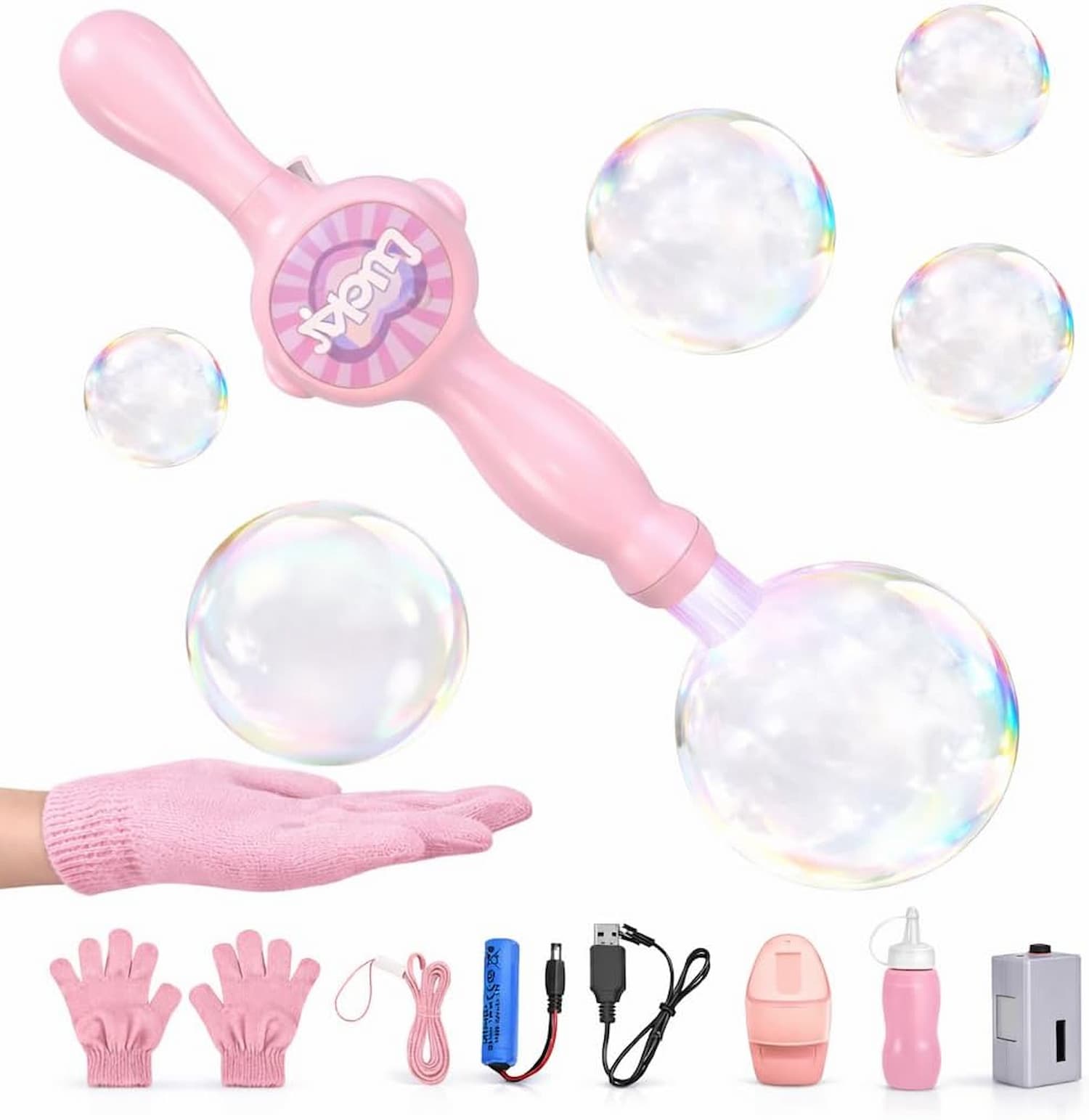 Bubble Wand - Fog-Filled Bubbles with Light and Music