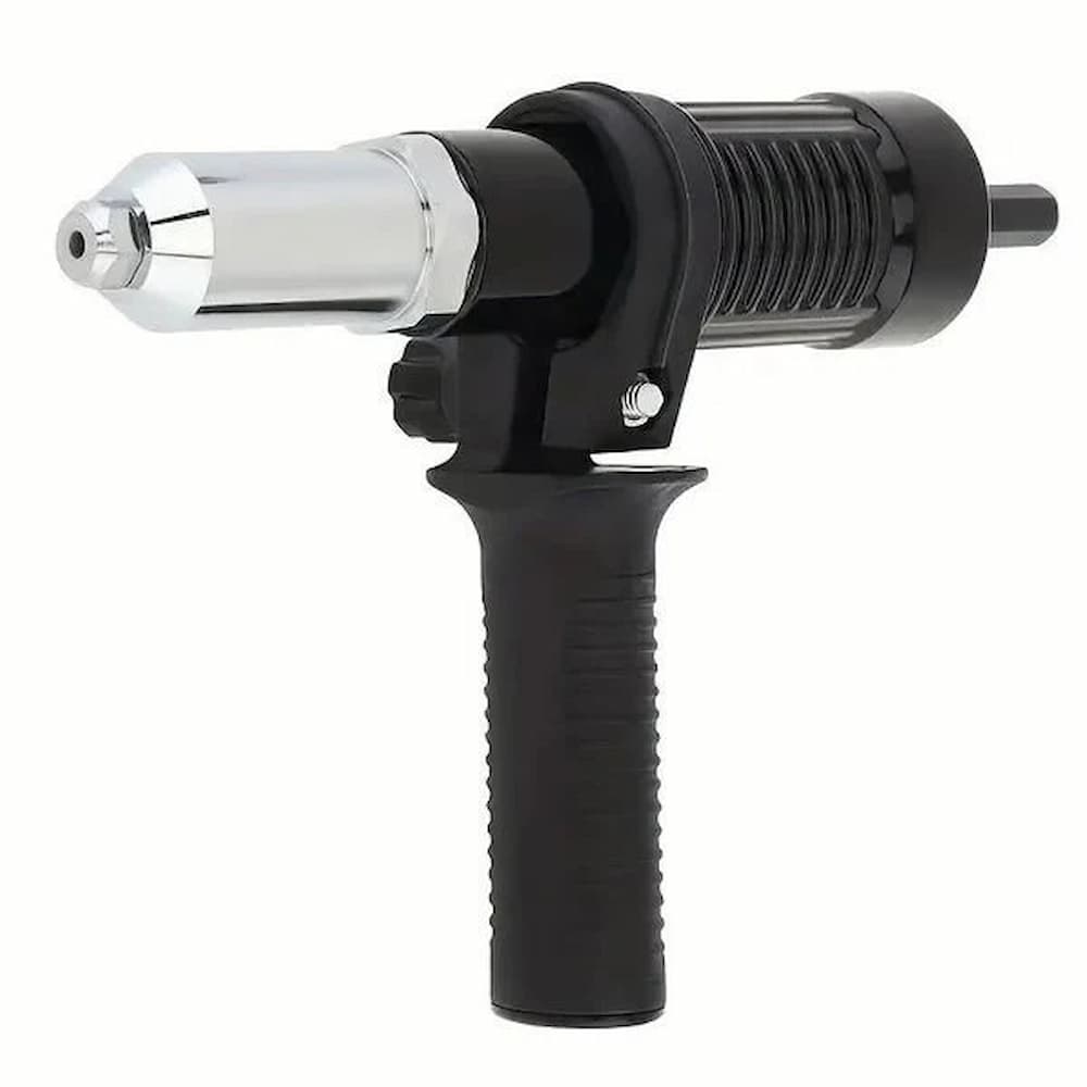 Drill chuck attachment that transforms your drill into an automatic rivet gun.